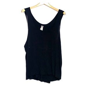 FREE PEOPLE • Cruz Cape Black Tank Top